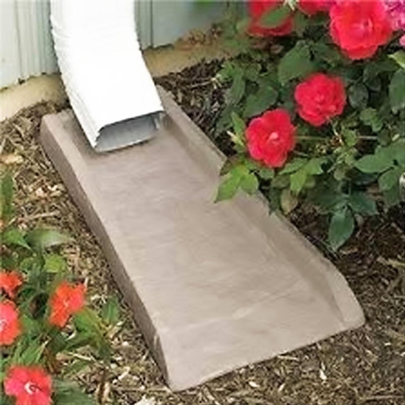 suncast 10 Pack Easy Assembly Outdoor Decorative Poly Composite Rain Gutter Downspout Splash Block Effective in Any Type of Weather, Stone Light Taupe - Image 3