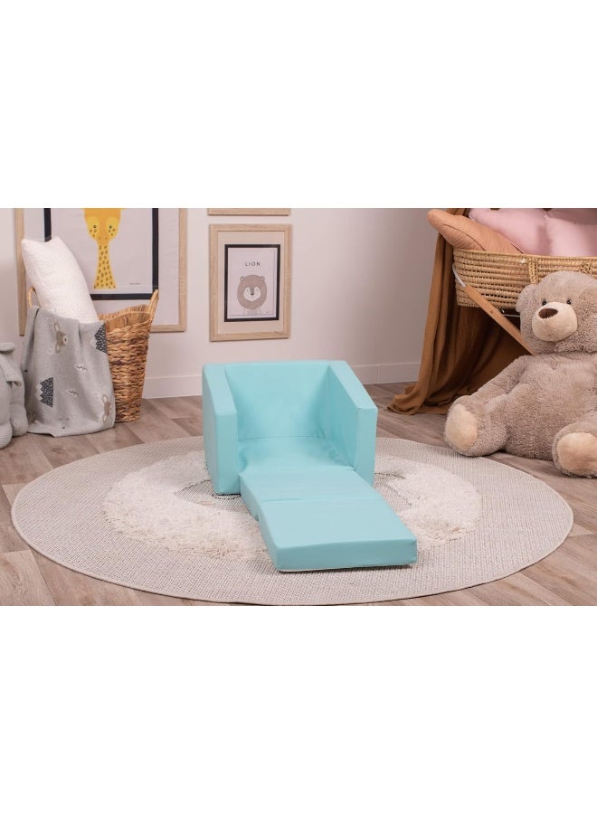Delsit Kids Couch for Toddlers - 2 in 1 Convertible Foam Armchair to Lounger, Bear in the Rain - Image 5
