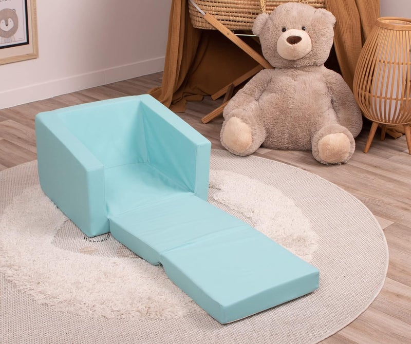Delsit Kids Couch for Toddlers - 2 in 1 Convertible Foam Armchair to Lounger, Bear in the Rain - Image 3