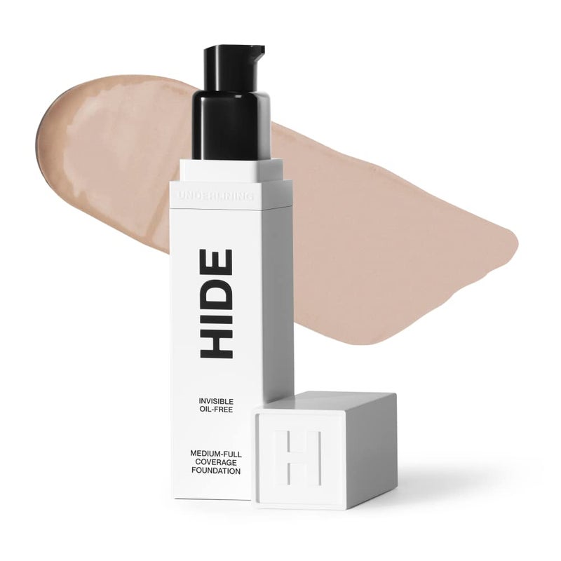 HIDE PREMIUM Liquid Foundation, Multi-Use Waterproof Foundation, Medium/Full Coverage Foundation, Shades for All Skin Types (See Shade Finder), Porcelain, 1 fl oz - Image 1