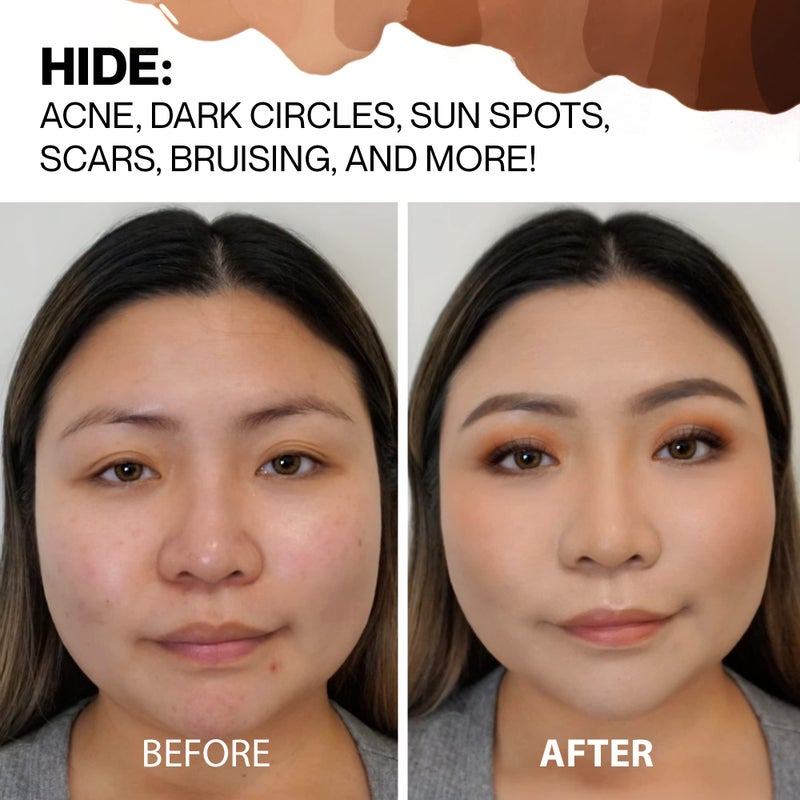 HIDE PREMIUM Liquid Foundation, Multi-Use Waterproof Foundation, Medium/Full Coverage Foundation, Shades for All Skin Types (See Shade Finder), Porcelain, 1 fl oz - Image 4