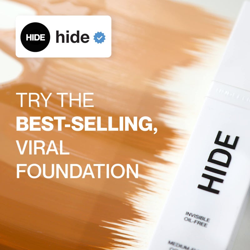HIDE PREMIUM Liquid Foundation, Multi-Use Waterproof Foundation, Medium/Full Coverage Foundation, Shades for All Skin Types (See Shade Finder), Porcelain, 1 fl oz - Image 2