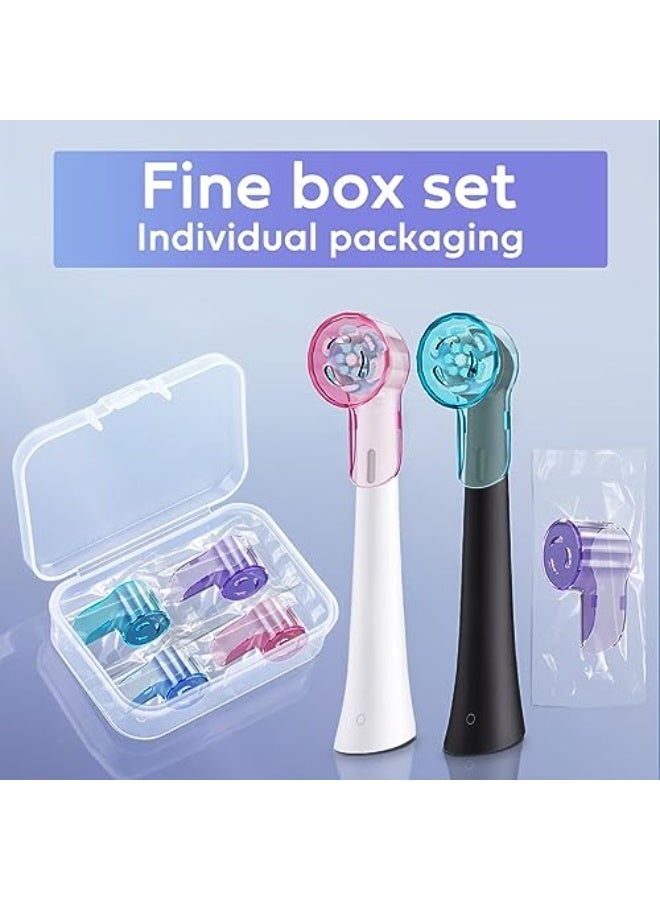 jaexest أغطية رأس فرشاة الأسنان لرؤوس فرشاة الأسنان Oral B iO، أغطية فرشاة الأسنان مناسبة لرأس فرشاة الأسنان الكهربائية المستديرة Oral B، أغطية رأس فرشاة iO للسفر والمنزل (4 قطع، ملونة) - Image 4