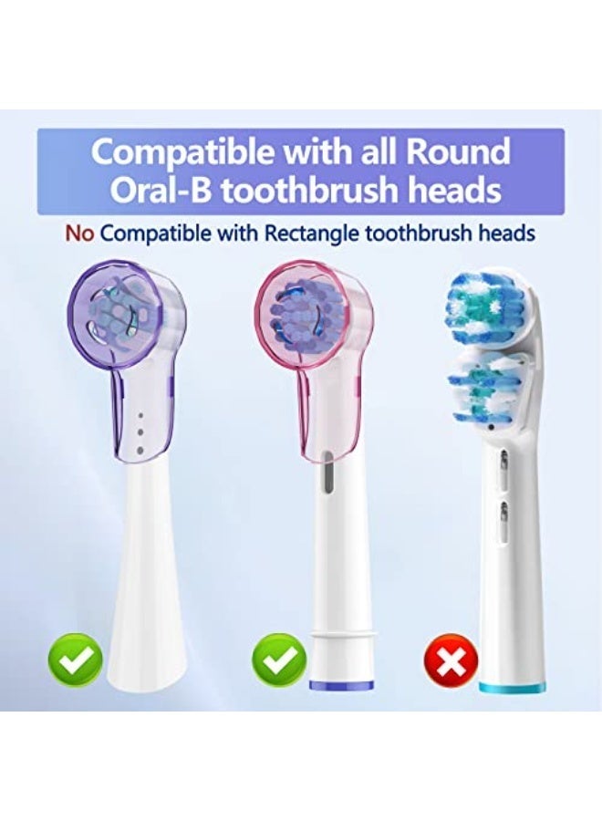 jaexest أغطية رأس فرشاة الأسنان لرؤوس فرشاة الأسنان Oral B iO، أغطية فرشاة الأسنان مناسبة لرأس فرشاة الأسنان الكهربائية المستديرة Oral B، أغطية رأس فرشاة iO للسفر والمنزل (4 قطع، ملونة) - Image 5