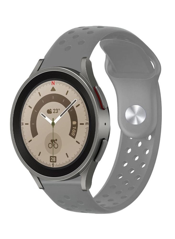 CATANES Samsung Galaxy Watch 5 Band Galaxy Watch 5 Pro Band Replacement Silicone Strap 20mm Smart Watch Wristband Compatible with Galaxy Watch5 (44mm/40mm) Galaxy Watch5 Pro (45mm) Grey  - Image 1