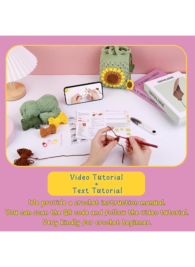 GIFT Crochet Kit for Beginners Phone Bag Beginners Crochet Kit, Crochet Craft Starters Kits for Adults with Easy Step-by-Step Video Tutorials - Image 5