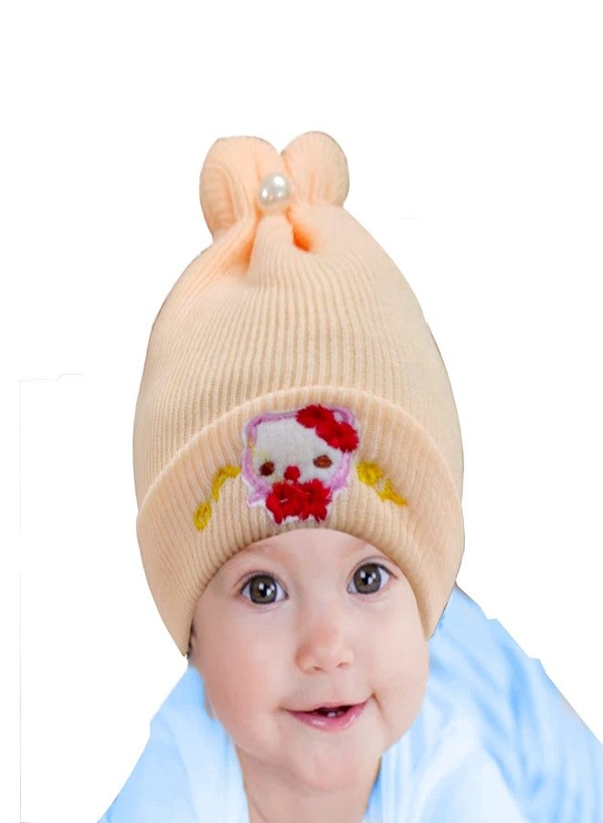 True Indian Soft Winter Woolen Monkey Cap for Baby | Baby Knit Hat | Baby Girls Boys Winter Hat | Woolen Cap for Baby Boys & Baby Girls | Baby Monkey Cap Multicolor (3-6 Months, Orange & Blue) - Image 5