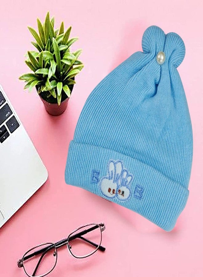 True Indian Soft Winter Woolen Monkey Cap for Baby | Baby Knit Hat | Baby Girls Boys Winter Hat | Woolen Cap for Baby Boys & Baby Girls | Baby Monkey Cap Multicolor (3-6 Months, Orange & Blue) - Image 4