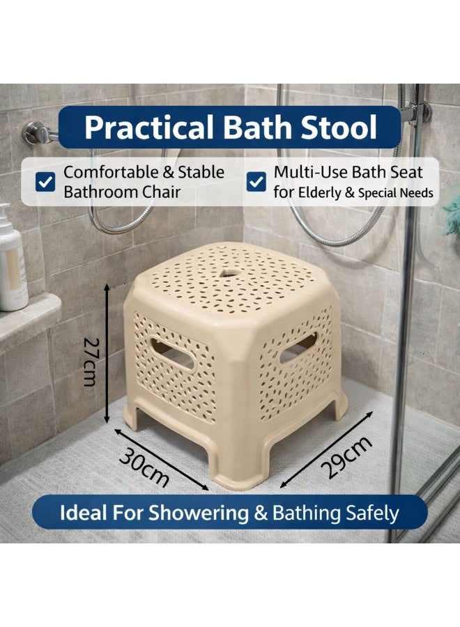 Multi-Use Bathroom Seat | Comfortable & Stable Bathroom Chair | Practical Bath Stool for Elderly & Special Needs