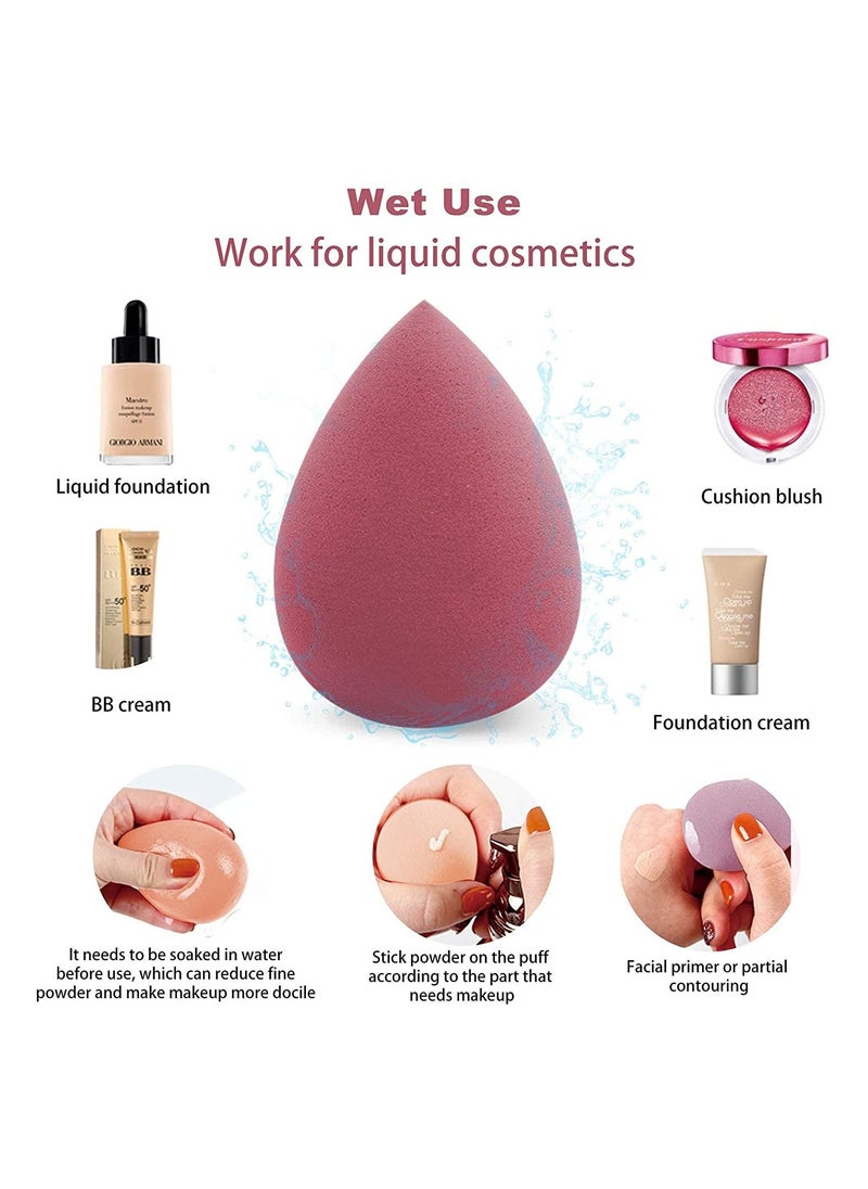 ORiTi 4-Piece Makeup Sponge Blender for Liquid and Cream Beauty Pink  - Image 3