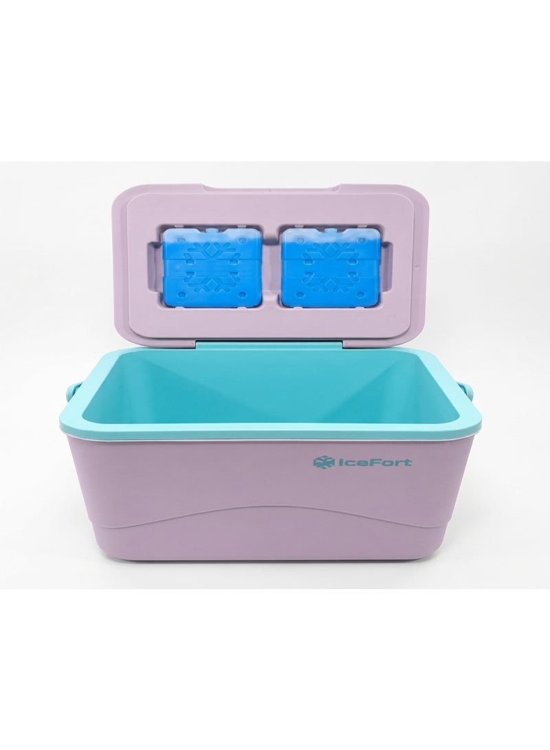 Zinnia FLX Pink Turquoise Cooler Box 24L with 2 Liquid Ice Pack - Image 2