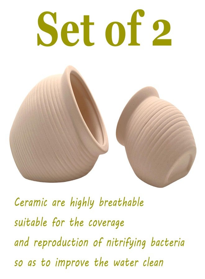 M2cbridge Pottery Ceramic Jar Natural Clay Vase Cichlid Small Fish Shrimp to Play Hide Breed Habitat(Creamy Clay, 2pcs) - Image 2