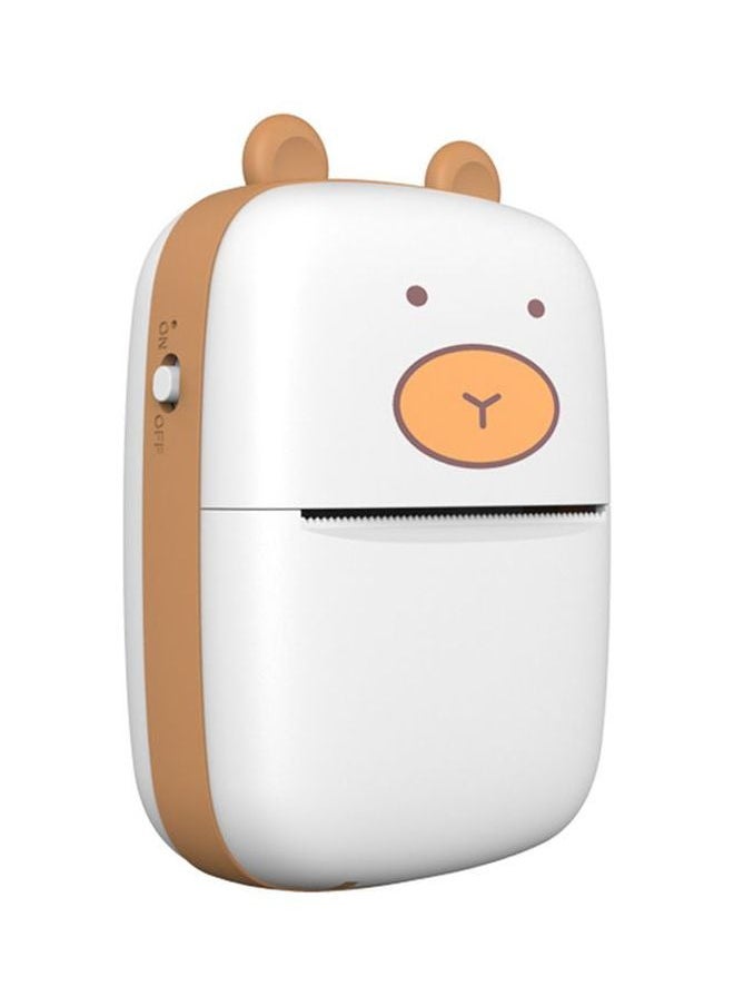 NIBEMINENT Portable Animal Designed Thermal Receipt Printer 10.5x8x3cm White/Brown  - Image 4