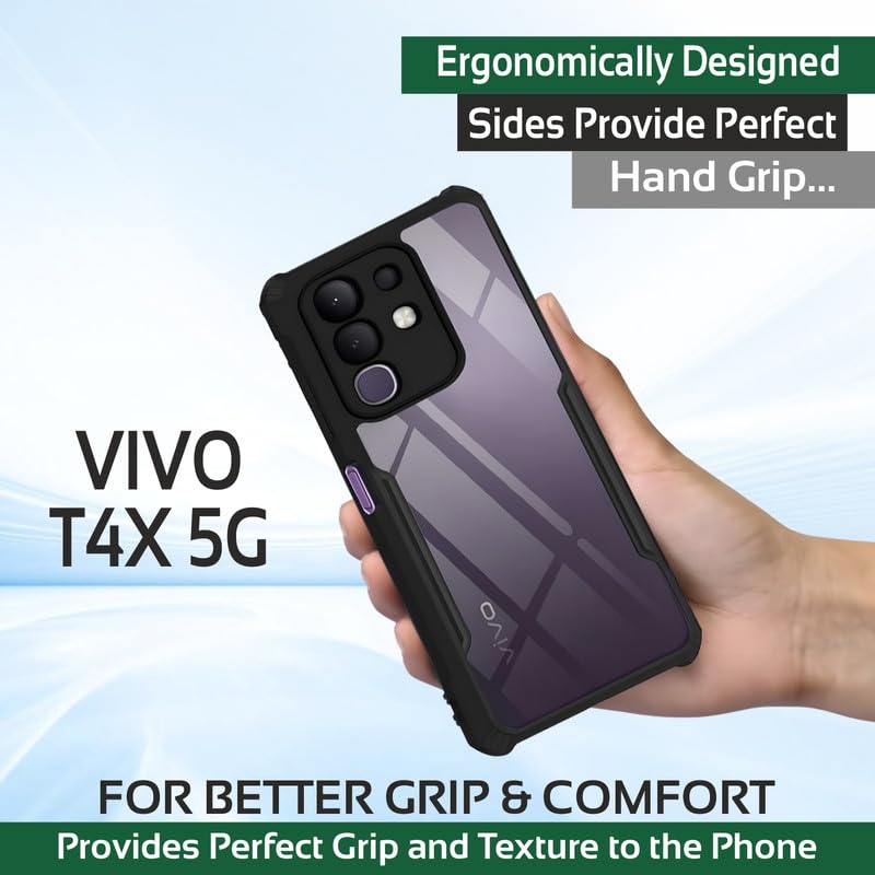 AIBEX® Compatible for Vivo Y31 Pro 5G / Vivo T4X 5G / IQOO Z10X 5G Mobile Back Case Cover, Crystal-Clear Shockproof Bumper with Camera Guard | 360° Hybrid Protection (TPU+PC) - Image 3