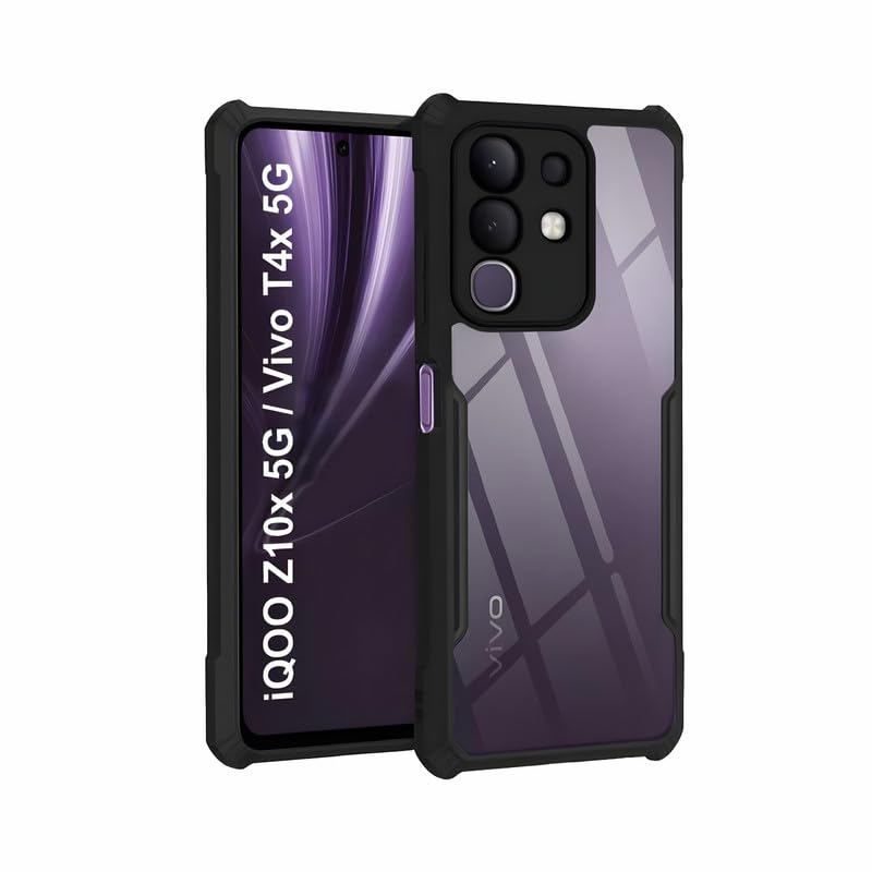 AIBEX® Compatible for Vivo Y31 Pro 5G / Vivo T4X 5G / IQOO Z10X 5G Mobile Back Case Cover, Crystal-Clear Shockproof Bumper with Camera Guard | 360° Hybrid Protection (TPU+PC) - Image 1