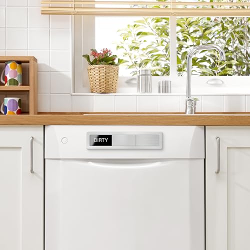 EliteSign Dishwasher Magnet Clean Dirty Sign, 3 Options with Running Options,Brushed Silver Dishwasher Magnet Easy to Switch, Residue Free Adhesive Included - Image 5