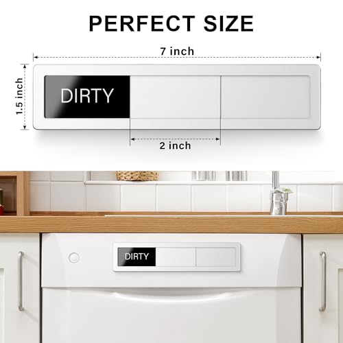 EliteSign Dishwasher Magnet Clean Dirty Sign, 3 Options with Running Options,Brushed Silver Dishwasher Magnet Easy to Switch, Residue Free Adhesive Included - Image 2