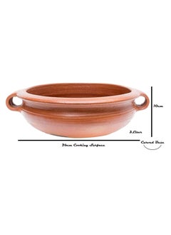 TAJ Handmade Earthen Clay Pot Kadai with Stainless Steel Lid Made by Indian Artisan, Red  - Image 4