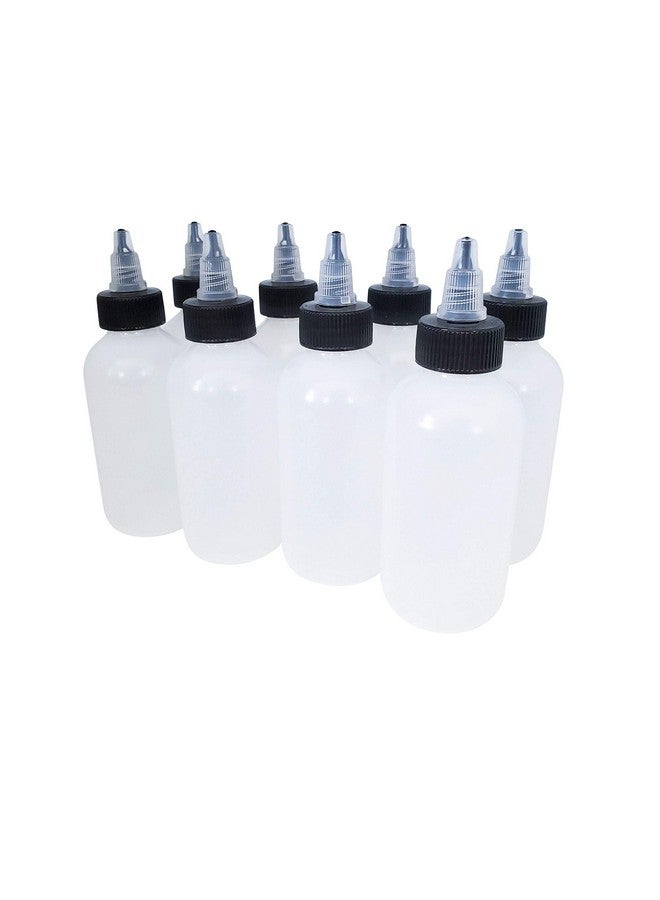 Kelkaa 4Oz Boston Round Ldpe Plastic Squeeze Bottles With Black And Natural Twist Dispensing Caps, Multi-Purpose Empty Refillable Bottles, Easy To Squeeze Containers (Pack Of 8) - Image 4