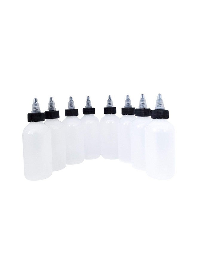 Kelkaa 4Oz Boston Round Ldpe Plastic Squeeze Bottles With Black And Natural Twist Dispensing Caps, Multi-Purpose Empty Refillable Bottles, Easy To Squeeze Containers (Pack Of 8) - Image 5