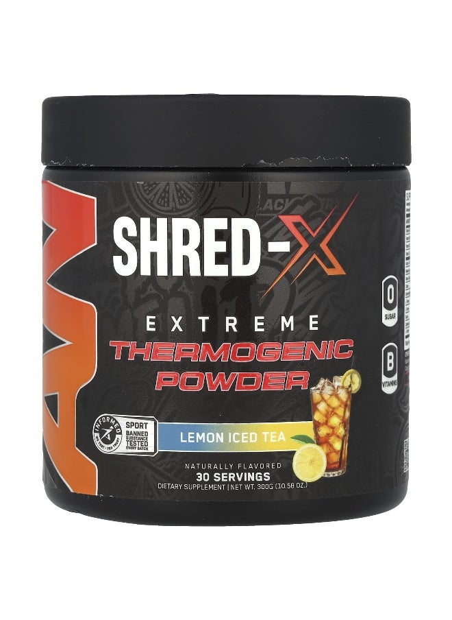 Abe - ABE, Shred-X, Extreme Thermogenic Powder, Lemon Iced Tea, 10.58 oz (300 g) - Image 1