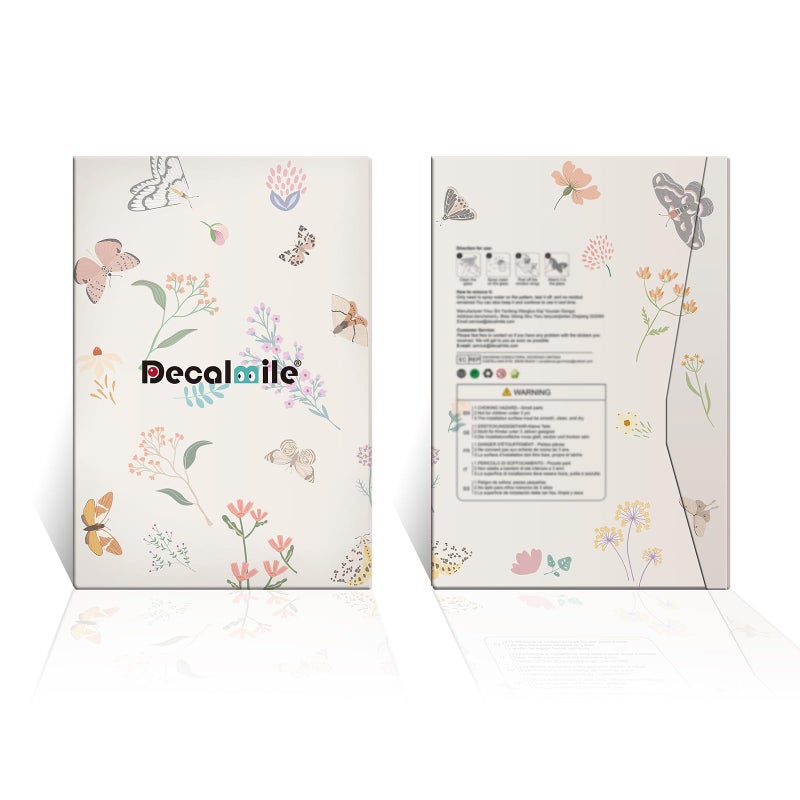 decalmile Spring Flower Grass Double Sided Window Clings Wildflower Butterflies Window Decals Anti-Collision Glass Doors Window Stickers - Image 5