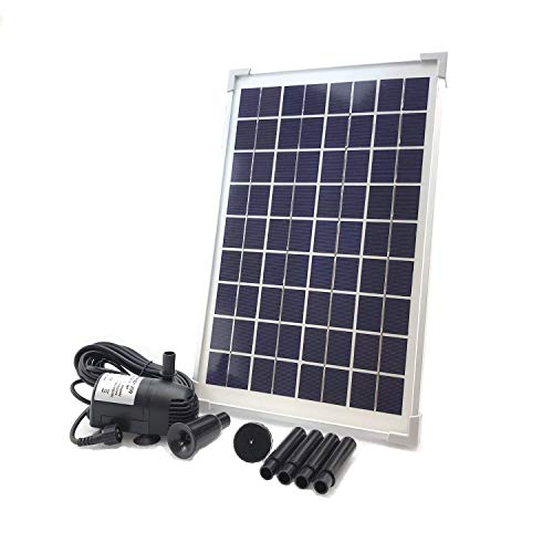AEO 10W Solar Water Pump KIT DC Brushless Submersible Water Pump 186 GpH with 18V 10W Solar Panel for Solar Fountain Fish Pond and Aquarium No Backup Battery - Image 1