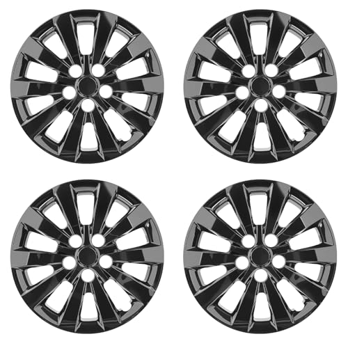 WEISIGAO Wheel Hubcaps Compatible with Nissan Leaf 2011-2025 ;Nissan SENTRA 2013-2019,16 inch Factory Steel Wheel Covers;Set of 4 Packs;Glossy Black - Image 1