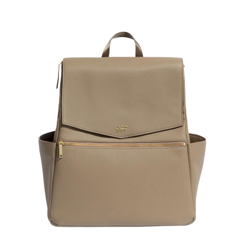 Freshly Picked Classic II Diaper Bag Backpack, Wipeable Vegan Leather With Changing Pad, Convertible (Cognac V2) - Image 1