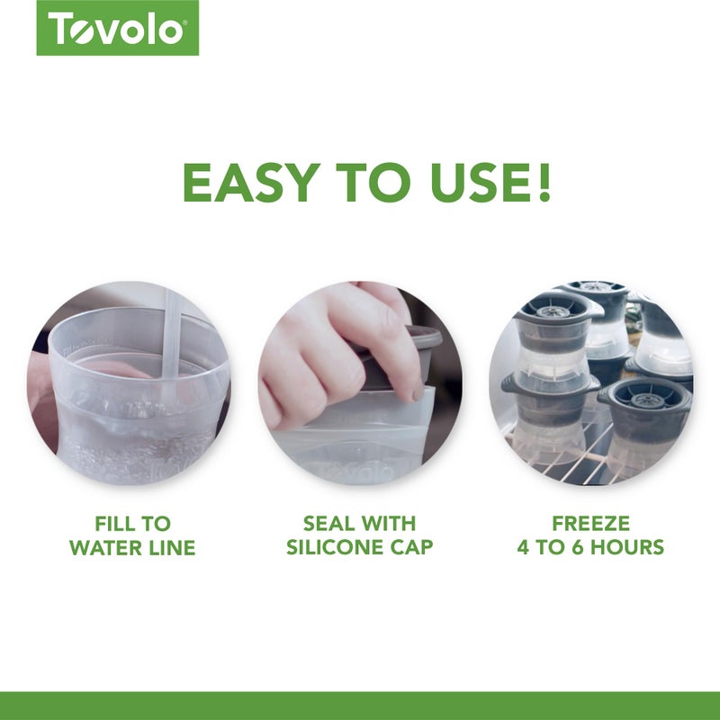 Tovolo Skull Ice Cube Mold Pack of 2 Craft Ice Molds for Whiskey Bourbon Cocktails, Easy Fill No Leak Silicone Skeleton Skull Shaped Ice Cube Gifts for Men, Dishwasher Safe BPA Free Large Skull Mold - Image 5