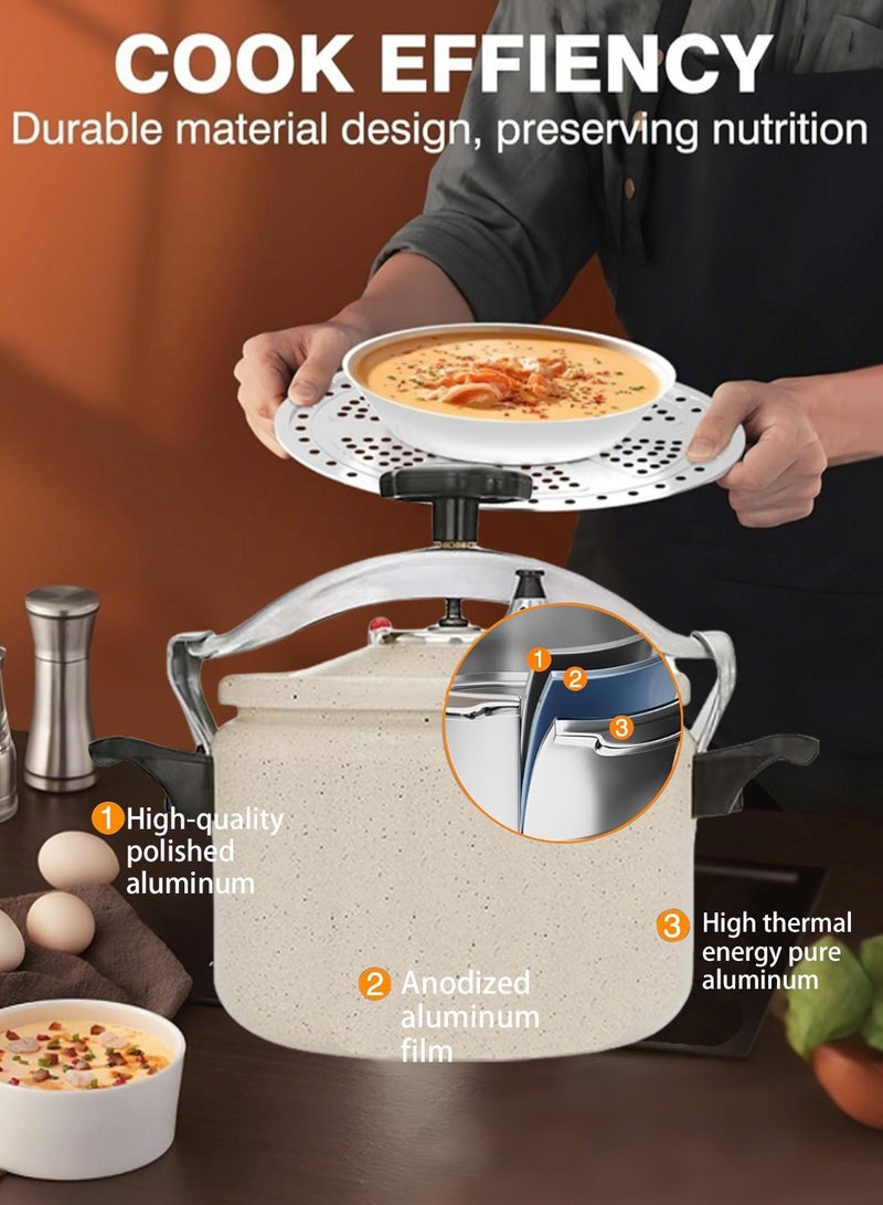 TORNADO 5Liters 5L White Pressure Cooker | Granite Coating for Easy Cleaning, Reinforced Aluminum Alloy Design, Energy-Saving Fast Cooking Solution for Small Families white - Image 5