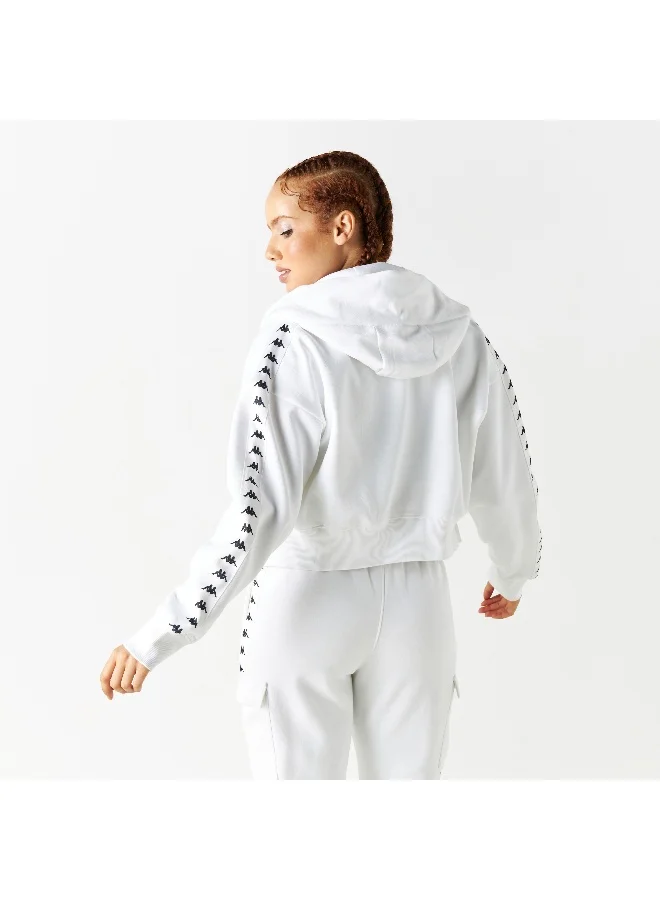 Kappa Kappa Zip Through Hoodie with Tape Detail and Drop Shoulder Sleeves