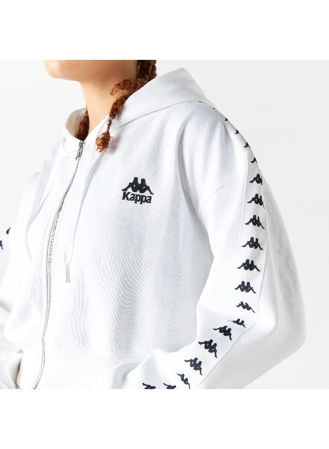 Kappa Kappa Zip Through Hoodie with Tape Detail and Drop Shoulder Sleeves