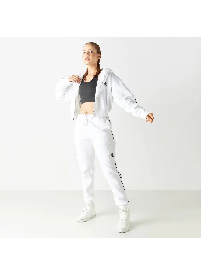 Kappa Kappa Zip Through Hoodie with Tape Detail and Drop Shoulder Sleeves