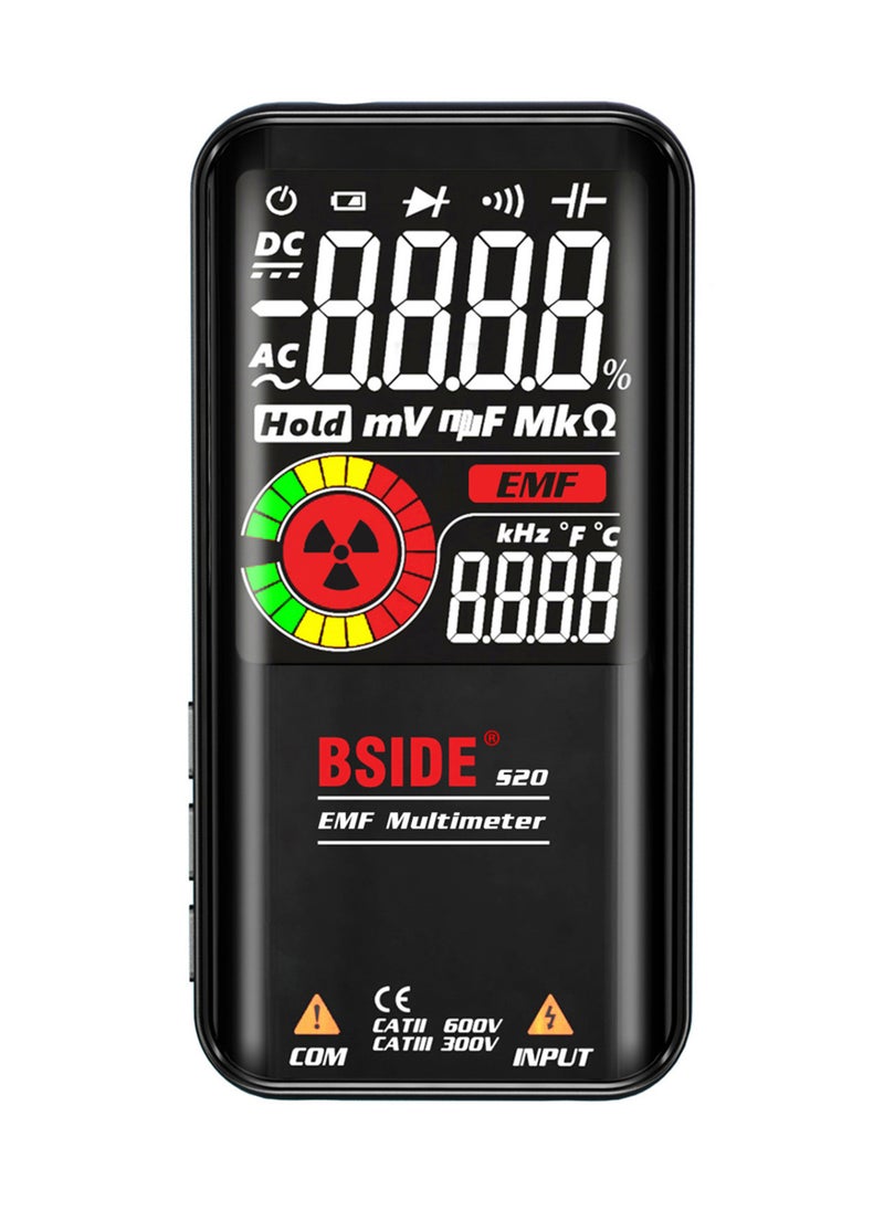 S20 Intelligent EMF Multimeter Electromagnetic Radiation Detector 3.5-inch Colored Display 9999 Counts Auto Range Rechargeable Universal Meter