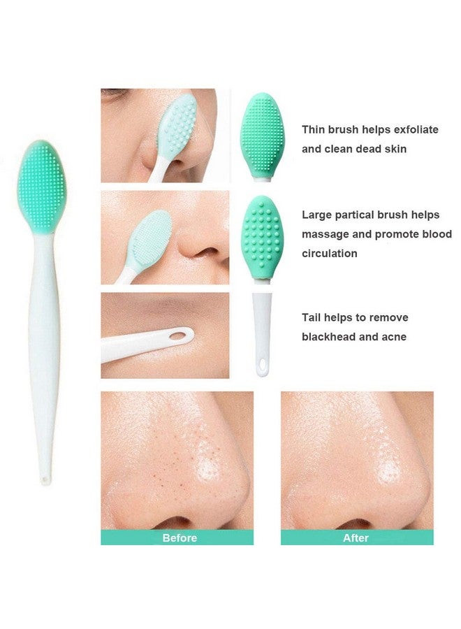 Finrray 3Pcs Silicone Exfoliating Lip Brush 2 In 1 Doublesided Soft Silicone Lip Brush & And 2Pcs Silicone Facial Cleaning Brushes Pad For Smoother And Fuller Lip Appearance Cleanning Blackhead - Image 2