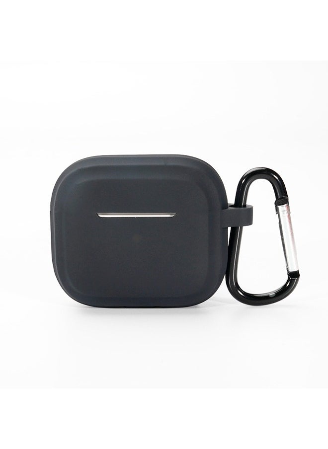 GRKC AirPods 4 Compatible Case, Silicone Protective Skin with Keychain Design, Compatible with Apple AirPods 4th Generation (2024), Front LED Visible, Black  - Image 2