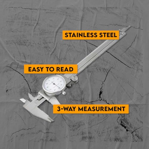 SE 3-Way Measuring Shockproof Steel Dial Caliper, 0-6" SAE - Precision Tool with Hard Case - 780DC - Image 5
