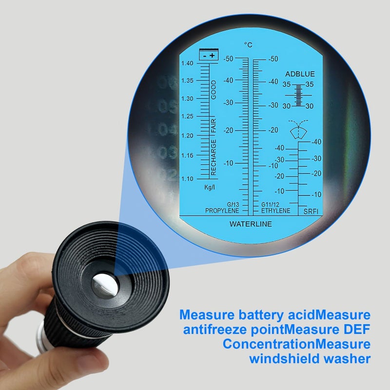 Urea 5 In 1 Refractometer Measures DEF Concentration Windshield Fluid Freezing Point Antifreeze - Image 4