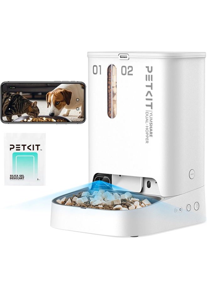PETKIT Yumshare Gemini Automatic Cat Feeder wirth CAMERA and 2-WAY AUDIO, App Control, WiFi Enabled 2.4G, Smart Pet Feeder for Cats and Dogs, Food Dispenser with Portion Control and Voice Recorder - Image 1