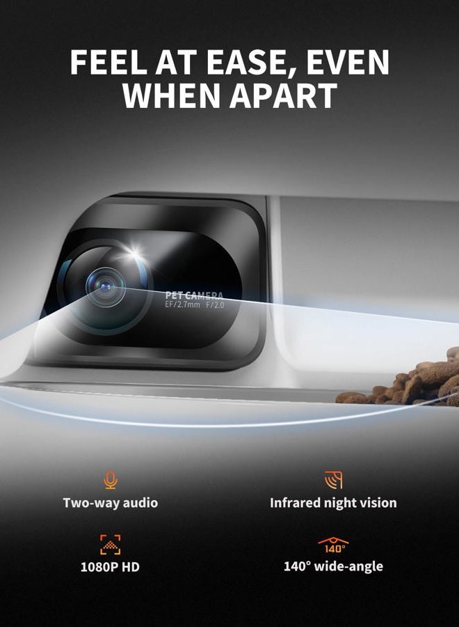 PETKIT Yumshare Gemini Automatic Cat Feeder wirth CAMERA and 2-WAY AUDIO, App Control, WiFi Enabled 2.4G, Smart Pet Feeder for Cats and Dogs, Food Dispenser with Portion Control and Voice Recorder - Image 2