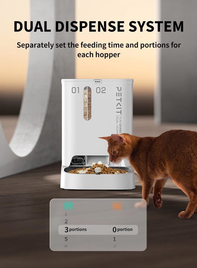 PETKIT Yumshare Gemini Automatic Cat Feeder wirth CAMERA and 2-WAY AUDIO, App Control, WiFi Enabled 2.4G, Smart Pet Feeder for Cats and Dogs, Food Dispenser with Portion Control and Voice Recorder - Image 5