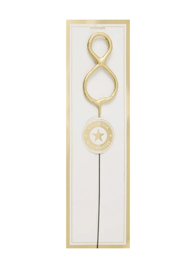 Wondercandle Gold Sparkler Candle - Number 8