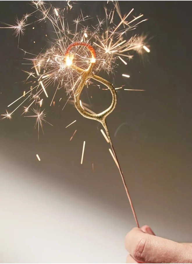 Wondercandle Gold Sparkler Candle - Number 8