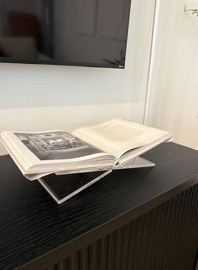 iMMDOKIN Clear Acrylic Book Stand - Adjustable Height, Large Open Book Display Stand, Coffee Table Book Stand, Book Holder Stand for Reading Display Cookbook, Recipe, Bible, Quran, Magazines, Textbooks, Easel - Image 4