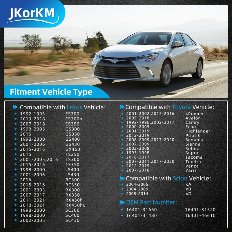 JkorkM Radiator Cap, Replace 16401-31520 Compatible with Toyota Lexus - Avalon Camry Echo Highlander Prius C Sequoia Sienna Solara Tundra Yaris, ES300h ES350 GS300 GS430 IS300 LS430 RX350 RX450h SC430, More - Image 2