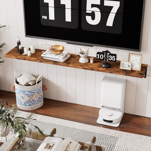 IBUYKE Deep Floating Shelves for Wall,8 Inch Deep Floating Shelves Set of 2,16W x 8D Wood Wall Shelf,Wide Floating Bookshelf for Living Room, Kitchen, Office TFS002H-2 - Image 5