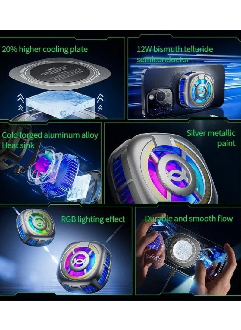 Plextone Plextone EX2 Ultra Mobile Phone Cooling Fan Magnetic Phone Cooler Fast Cooling Gaming Phone Funcooler for iPhone Cooling  - Image 5