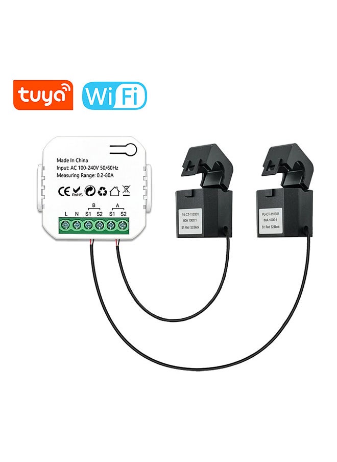 Tuya Wifi Intelligent Energy Meter Solar PV System Power Production Consumption Bidirectional Monitoring Meter Mobilephone APP Control Power Monitor with CT  - Image 1