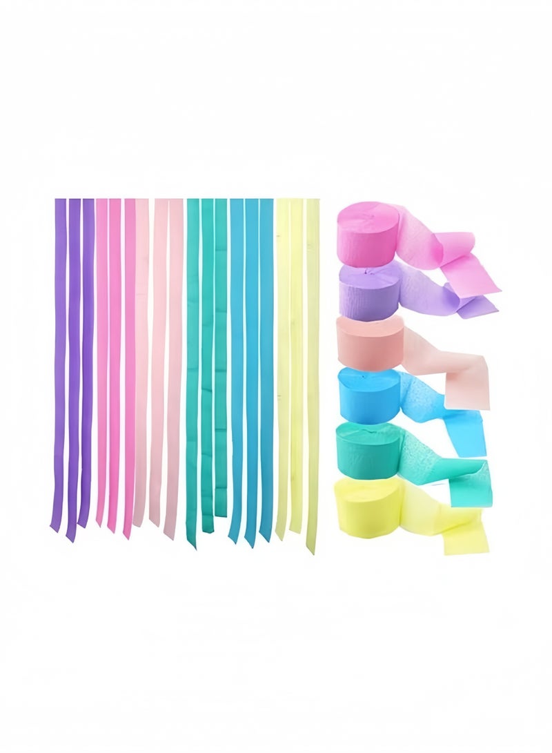 6-Piece Assorted Pastel Colour Paper Roll - Image 1